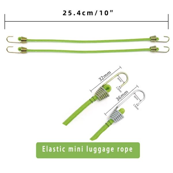 Corde elastiche elastiche elastiche con corda da bungee cavo bagagli da 25-30 cm Bungee Bungee Ciclo di ciclismo trattola di traino traino a traino fisso