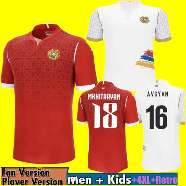 2024 Jerseys de futebol Armênia Babayan Avgyan Home Red Away White 24 25 Equipe nacional Treinando uniformes fãs Versão