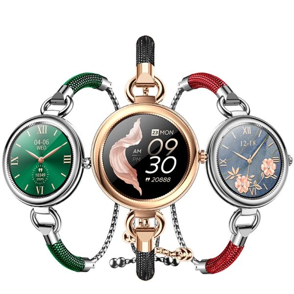 Relógios 2023 Novas modelas da moda Mulheres GT01 Smart Watch Women Pressão arterial Oxigênio Freqüência cardíaca Lembrete sedentário IP67 Presente de smartwatch