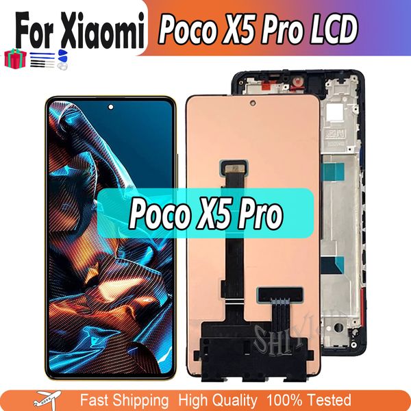 Original de alta qualidade para Xiaomi POCO X5 Pro 5G LCD 22101320i Tela de toque para POCO X5PRO 5G 22101320G LCD Repair Peças de reparo Conjunto