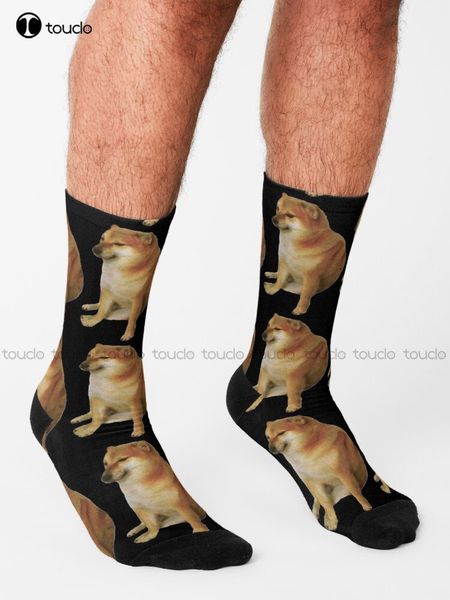 Cheems Shiba inu Black Dog Socks Socks Socks Youth Personalized UNISEX ADULTO GIOVANI GIOVANI Calzini per la stampa digitale 360 ° Regalo personalizzato