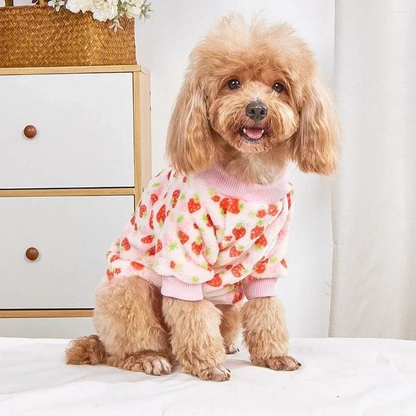 Abbigliamento per cani Abbigliamento per animali domestici Love Heart Fruit Fruit Pattern Autunno Inverno Caldo Calco Fildie Plus universali