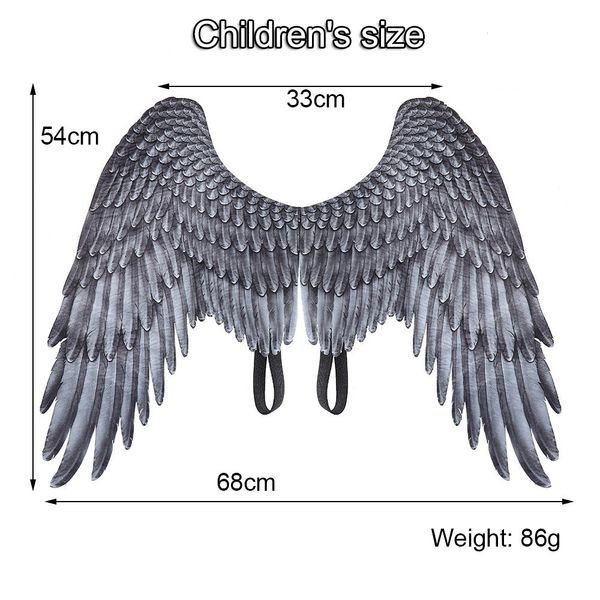 COSTRAY PARTY 3D Big Wings Carnival Festival Festival Angel Devil Wings Halloween Stage Esegui ali di piume Costume Dimensioni per bambini adulti