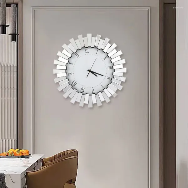 Wanduhren große Uhr Stummschaltdekoration für Wohnzimmer Korridore moderne luxuriöse Design Glas Mosaik Reloj de Pared