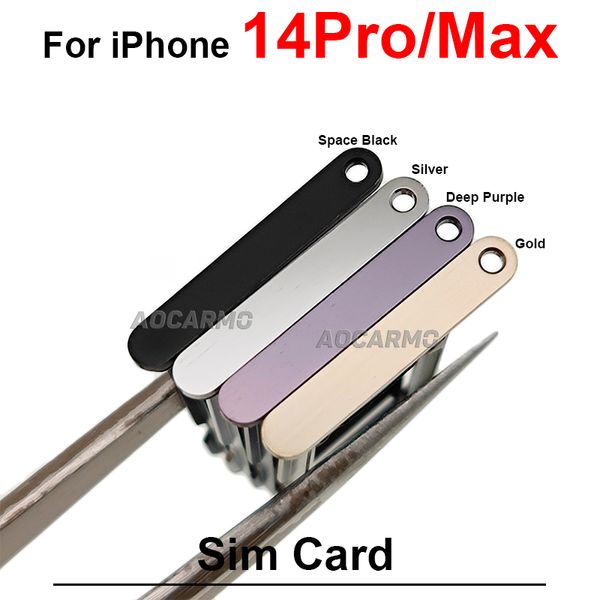 Bandeja SIM dupla para iPhone 14 Pro Max 14Plus 14Pro 5G SIM Holder Slot Slot Substacement Peças 6.1/6,7 polegadas