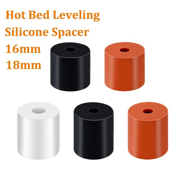 10pcs 3D-Drucker Silikon-Abstandshalter 16 mm 18 mm heißes Bett Plattform Silikon-Stoßdämpfer-Leveling-Säule für CR10 Ender-3 Heatbett