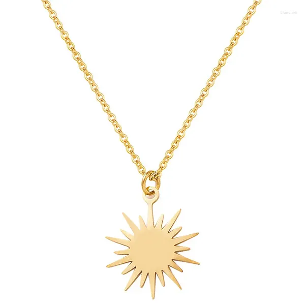 Ketten Frauen Halskette Sonnenblume Edelstahl Außenhandel im Außenhandel mit 18 Karat Gold Langable Farbbewahrung Mango Star Kragenkragen Kette