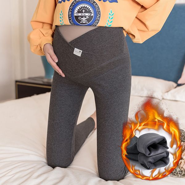 Calças de maternidade Ajuste as roupas de meia -calça de barriga ajustáveis para mulheres grávidas e outono e inverno, leggings embarazo Invierno