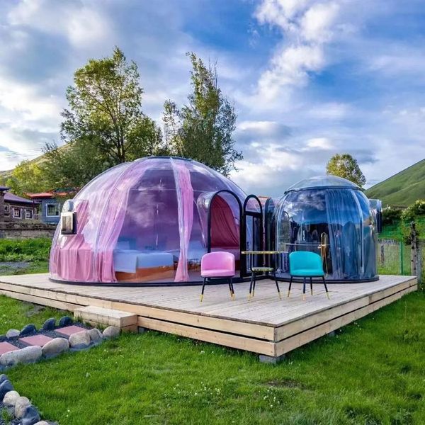 PC Transparent Starry Room Sky House Outdoor Sunshine House Mobile Tenda in vetro trasparente Villa Restaurant Bubble House