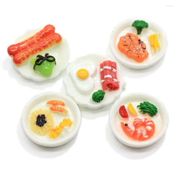 Dekorative Blumen 20/50pcs Dollhouse Miniaturen Essen japanischer Sushi Reis tun Puppenküche Spielzeug Cartoon Puppen Mikrogarten DIY Accessoires