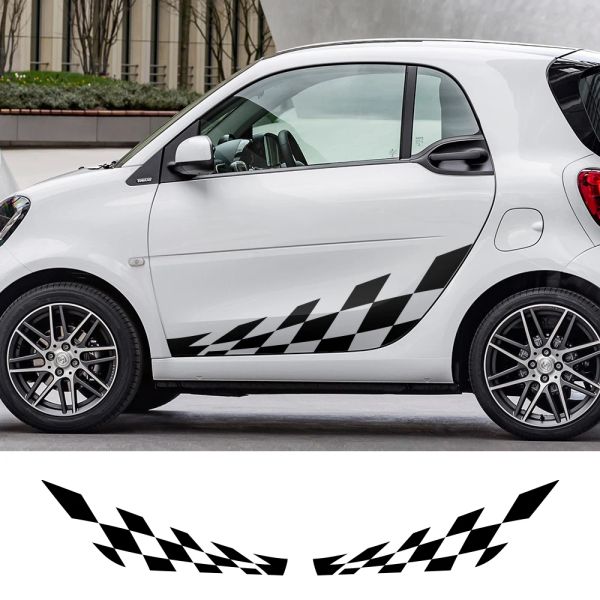 2 pcs Auto porta per porte reticolare adesivi per film in vinile per Mercedes Benz Smart Fortwo W453 W451 Racing Auto Body Decor Decal Accessori per la decalcomania