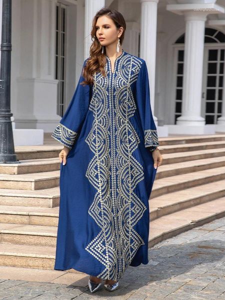 Ethnische Kleidung Eid Muslim Party Kleid Absatz Abaya für Frauen Jalabiya Ramadan Lange Kleider Abayas Frau Sticker Robe Caftan Vestidos