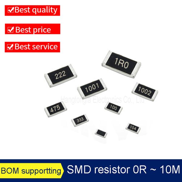 100pcs 2010 5% J 3/4W SMD Resistor 0R - 10m 1r 22r 5.6r 1k 10k 4k7 33k 100k 220k 1m 910k 0 r ohm k m e baixo valor de resistência novo