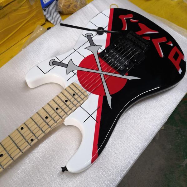 Shop Custom Warrendemartini Spada incrociata San Dimas White St Electric Guitar Black Black Black Floyd Rose Tremolo Tailpiece Maple Neck Fing3550362