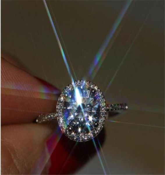 Eternal 925 Sterling Silber Ring Feiner Schmuck mit S925 Stempel inlay 1 Karat Simuliertes Diamant -Verlobungsring Größe 4955283658339250