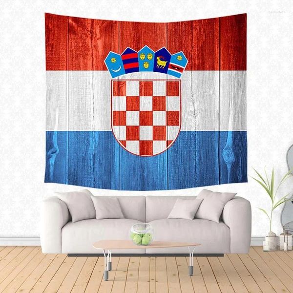 Arazzi Croazia bandiera muro appeso a cucestrino yoga tappeto da letto coperto di tappetino da picnic asciugamano da spiaggia personalizzato
