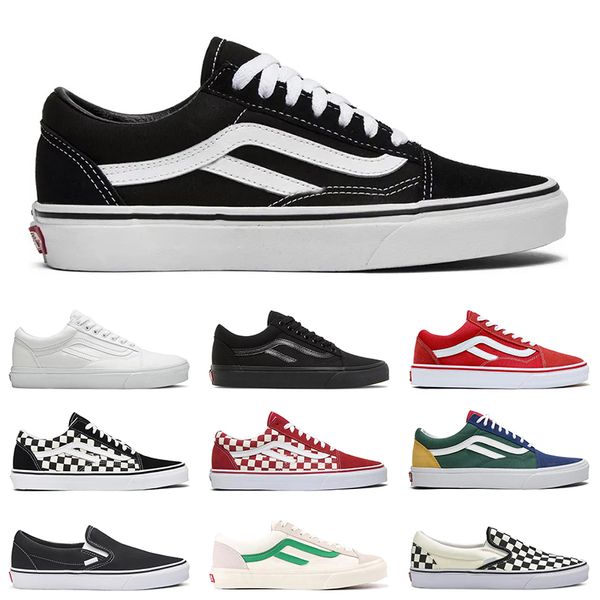 sapatos de skate para homens mulheres designers tênis antigo skool clássico preto branco slip slip em treinadores homens vintage