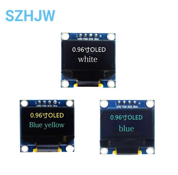 Azul/ branco/ amarelo cor azul 128x64 OLED LCD LED Módulo de LED para Raspberry Pi Arduino 0,96 I2C IIC Serial