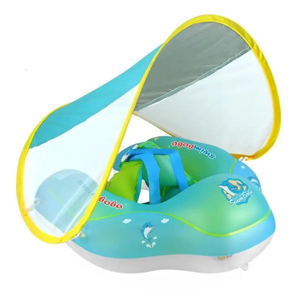 Piscina de bebês Float sem flutuadores de barcos infláveis para crianças SPF50 Proteção solar inflável Baby Float para bebês 3-48 meses 240403