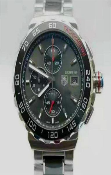 Mens Sport Watch F1 kol saatleri Montre Japonya Kuvars Hareketi Kronograf Erkekler Kartalılar Paslanmaz Çelik Montre De Luxe1292158