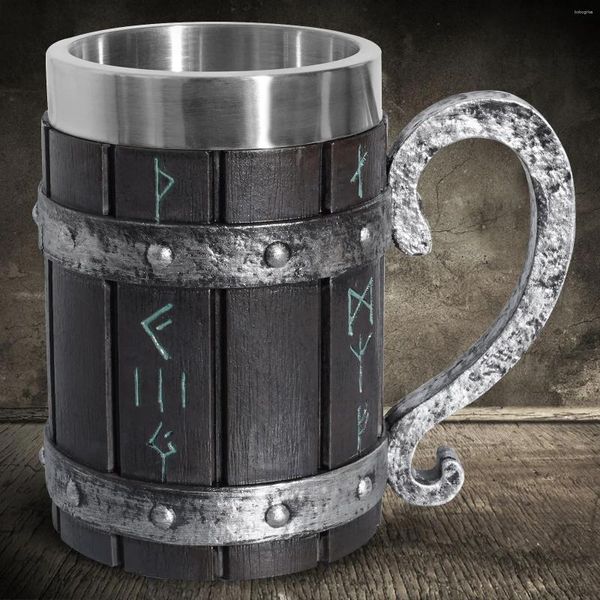 Tassen Signet Signet Tankard Bier Edelstahlharz und kreative 3D -Kaffeetassen -Getränkemarke