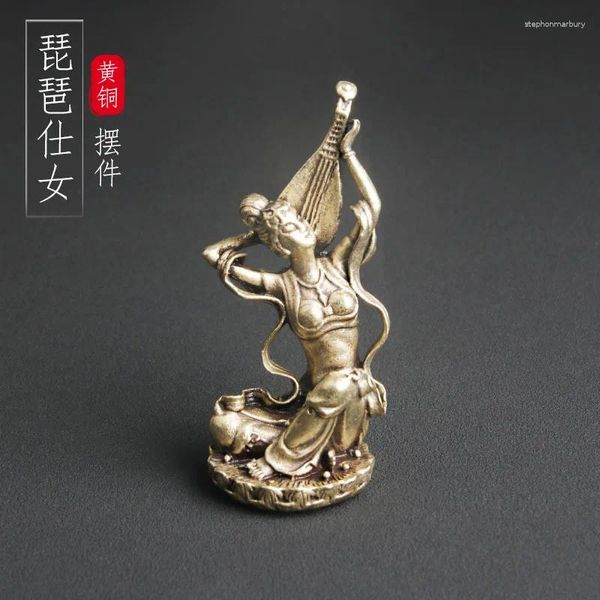 Halskette Ohrringe Set Messing Dunhuang Fliegende Bronze Statue Desktop-Ornamente Abprall Pipa Ladies China-Chic-Handwerk