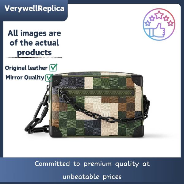 M24581 Bolsa de designer Mini Bolsa de porta -malas moldada de couro original com seu espelho de impressão de camuflagem pixelizado