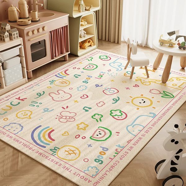 Kinderzimmer Baby Spiel Teppich lebendiges Jungen Mädchen kriechen verdickte Antislip -Teppiche Schlafzimmer Lesen