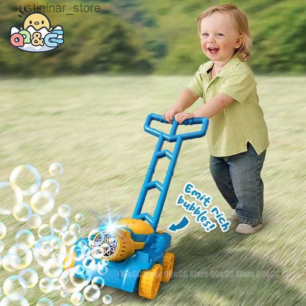 Sand Play Water Fun Divertido automático Mower Bubble Machine Weeder Shape Blower Baby Activity Walker para brinquedos ao ar livre para crianças do dia infantil meninos L47