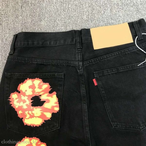 Jeans jeans de jeans de jeans de jeashas de designer high street flor de jeans preto jeans lisados jeans jeans teers jaqueta jeaes jacket 145