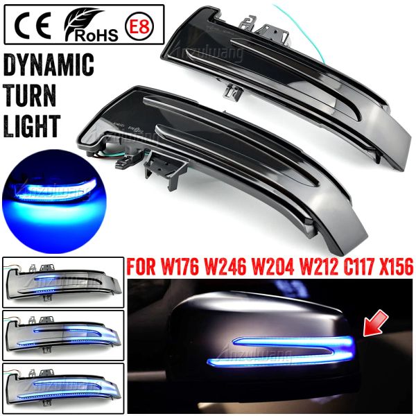 Para Benz W221 W212 W204 W176 W246 X156 Dinâmico Vista traseira espelho Turn Signal Luz C204 C117 X117 LED Indicador Lâmpada Blinker Lâmpada