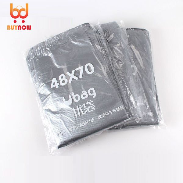Prata cinza grande saco plástico de saco de colar espessado com roupas grandes de embalagens de embalagem saco de logística carregando bolsa grande