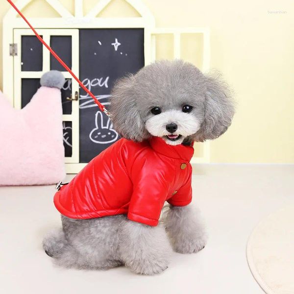 Hundebekleidung wasserdichte Haustierzubehör Winter warmes Leder Cutton Down Jacke Kleidung Schichten Teddybär Chucky Kleidung Kostüm Weste