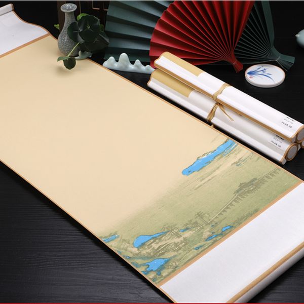 Batik Xuan Paper Scroll китайский рисовать обширную земельную прокрутку в отрух висящей оси щетки каллиграфия рисование рисовая бумага свиток