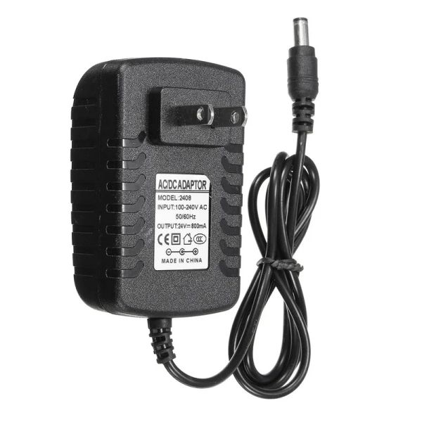 DC 24V Adaptador Transformador de fonte de alimentação AC 100V-240V 0,6A 600mA Adaptador de carregador universal para tira de LED CCTV UE UE Plug