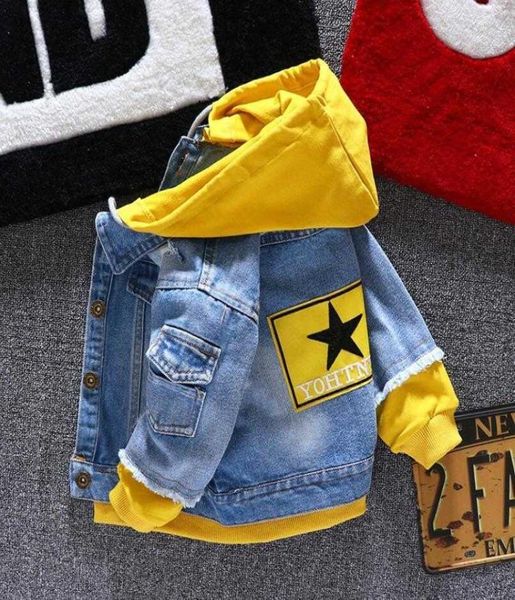 Erkek kız denim ceketleri çocuk kot palto çocukları eklemek dış giyim kıyafetleri bahar sonbahar çocuk kapşonlu spor kıyafetleri 16T çocuklar için f128715123