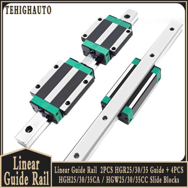 Guida di guida lineare 2pcs HGR25/30/35 Guida + 4pcs HGH25/30/35CA/HGW25/30/35cc Blocchi di scorrimento per incisione del router CNC 300-1000mm