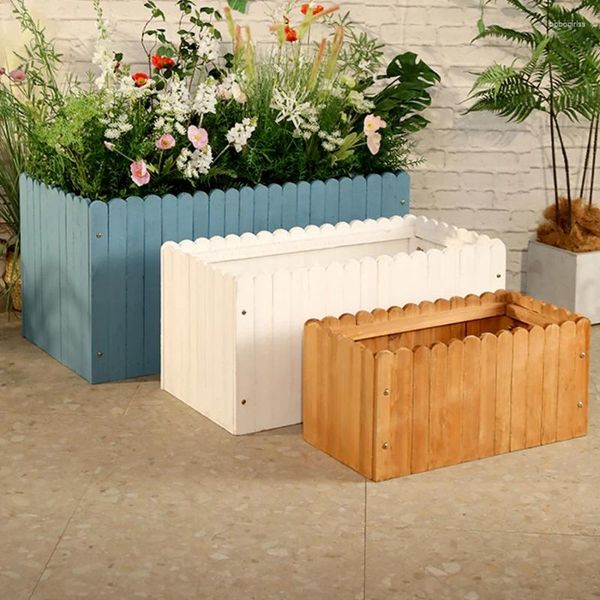 Декоративные тарелки на открытом воздухе деревянная цветочная коробка сад сад сплошной посадка в крыло