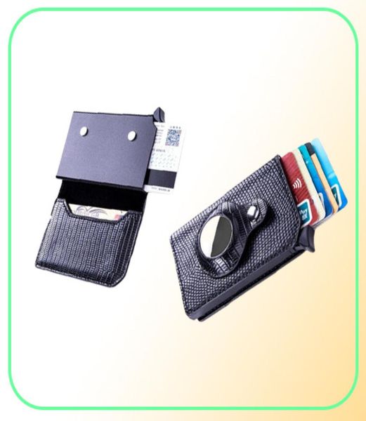 Wallets Men Women Card Card Antitheft Smart Wallet Rastrear dispositivo RFID Slim RFID para AIR TAG3666209