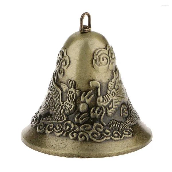 Dekorative Blumen Mini-Feng Shui Chinese Drache Charme Bell und Phoenix Figur Dekor