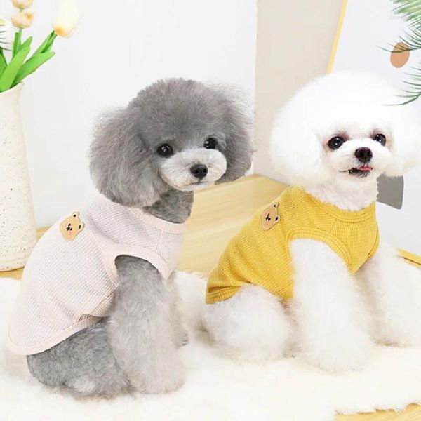 Köpek Giyim Giyim Yaz Kedi Yelek Yavru Pupp T-Shirt Ropa Perro Pet Ürünleri Yorkie Kaniş Bichon Giysileri Gömlek