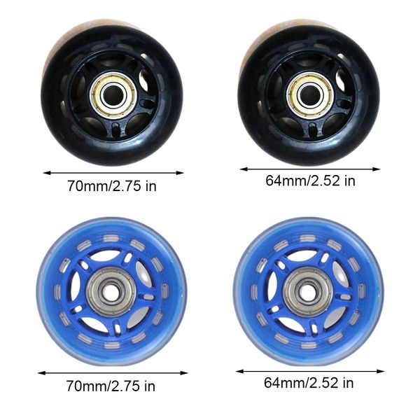 Ruota per scarpe da pattinaggio in linea Shock Hockey rulli Portili portatili portatili in sostituzione di parti Accessorio per skateboard Black 70mm 70mm