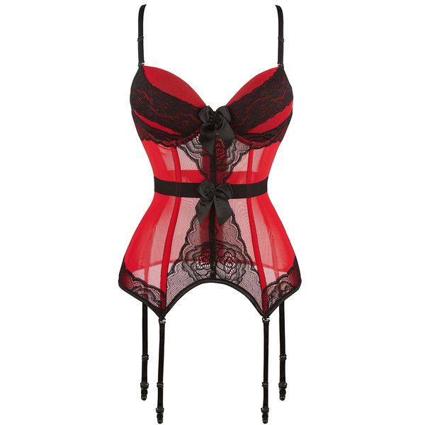 Ganchos traseiros espartilho tiras ajustáveis preto vermelho azul roxo bustier lingerie superior