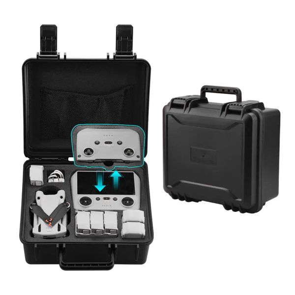 Acessórios Caixa de armazenamento São compatível para DJI mini 3 Pro Drone Provércia RC com tela de controle de controle remoto de tela Caixa de transporte