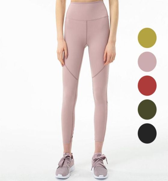 Leggings Yogaworld Women Yoga Hosen Fitness -Übungsmatte nackte Strumpfhosen mit Taschen und schleifen schwarz olivgrünem Pollen Ye4402940