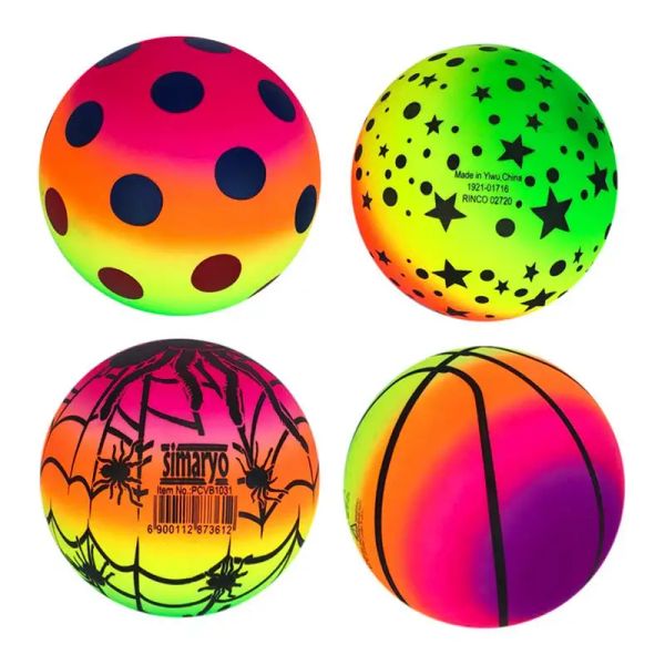 Palla da gioco da 6 pollici colorati palloni da spiaggia gonfiabili arcobaleno pvc sport kickball kidball pallamano per interno ed esterno