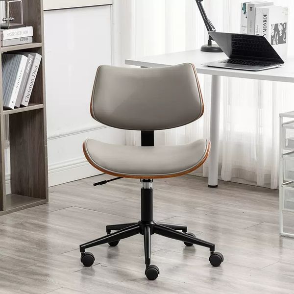 Офисное кресло, простой компьютерный стул, легкий роскошь, твердое дерево, комфортное, сидячий, простой, регулируемый поворотный стул, учебный кадр