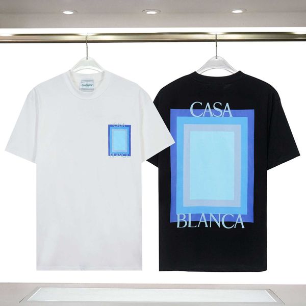 Casablanca Summer New Square Gradient Letter Pure Cotton Kurzärmelte T-Shirt gedruckt