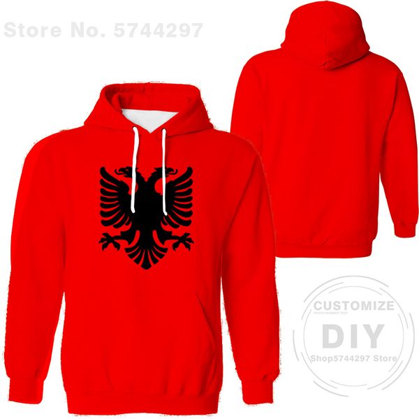 Numero personalizzato gratuito con cappuccio dell'Albania Spazzatura della bandiera Abania Testo di stampa di bandiera albania Albania Sports Jersey Coat