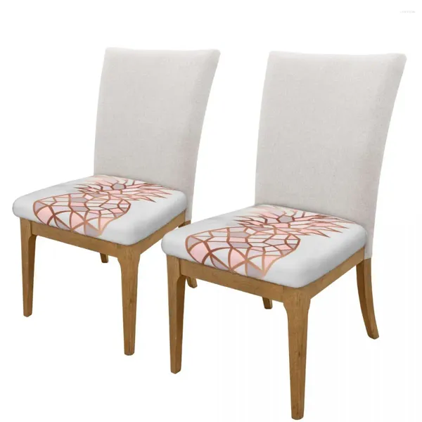 Tampas de cadeira Capa da sala de jantar Rose Gold Gold Pineapple Marble Seat Removable Washable Cushion for Home El